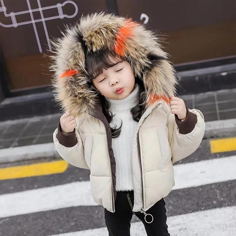 Girls' Jackets Boys and Girls Baby Cotton-padded Clothes Children's Winter Clothes Down Cotton Padded Jackets Overcoming Hooded Coat