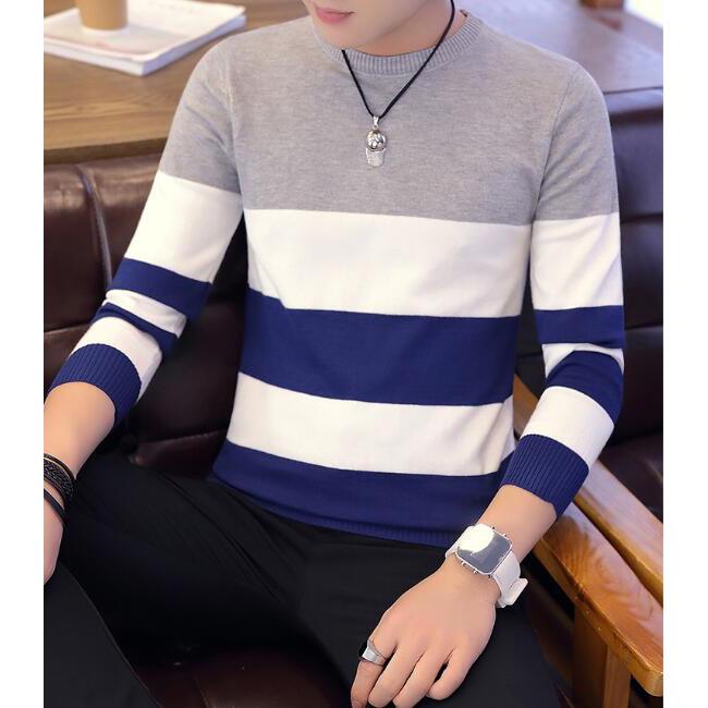 Fashion Brand Sweater Men Pullover Striped Slim Fit Jumpers Knitred Woolen Autumn Casual Men Clothes