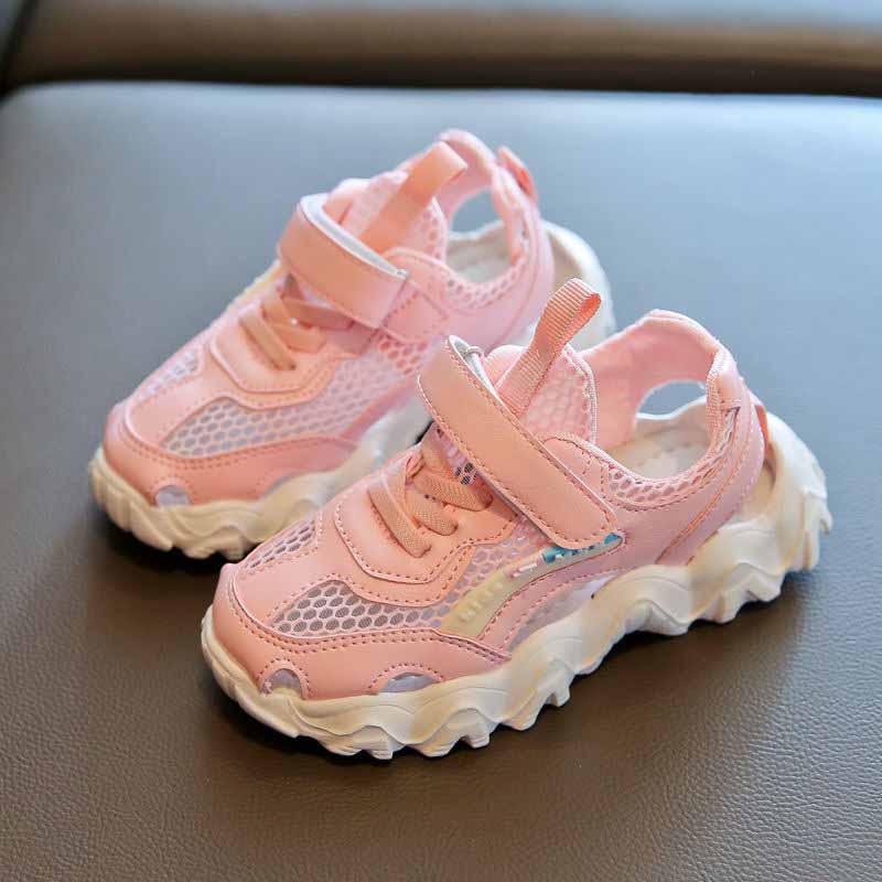 Size 26-36 Child Sneakers Leather Beach Sandals Kids Non-slip Breathable Basketball Shoes Lightweight Running Shoes Comfortable Girls Skate Shoes