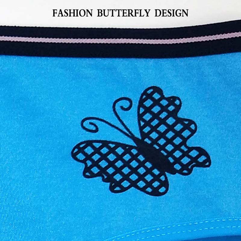 6pcs/set of Large Size Underwear Ladies Fashion Butterfly Print Mommy Briefs