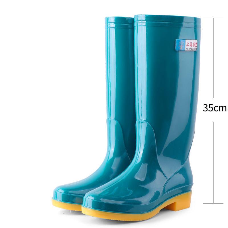 Tendon Bottom High Tube Rain Boots Women Winter Non-slip Rain Boots Rubber Shoes Mid Tube Waterproof Rain Boots