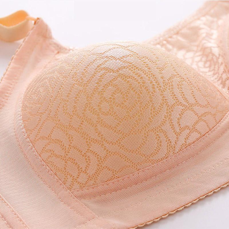 Women's Plus Size Thin Underwear Anti-sagging Gather No Steel Ring Bra