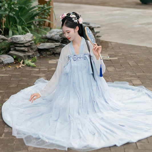 Original Chest Full Skirt Hanfu Women's Genuine Non-period Costumes Daily Spring and Summer Low-cost Hanfu Three-meter Skirt