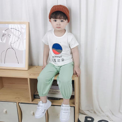 Summer Kids Cute Printing T Shirts Short Sleeve Tops Korean Style O-neck Loose T Shirts For Children Girls and Boys