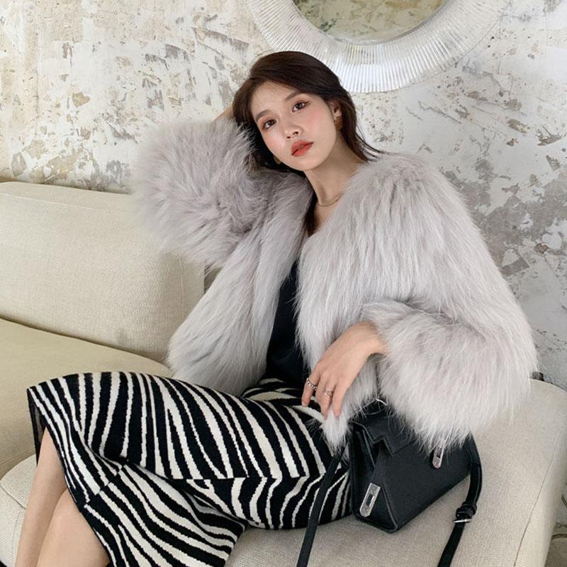 Short Female Fox Fur Coat Korean Version of Haining Mink Fleece and Fur Coat