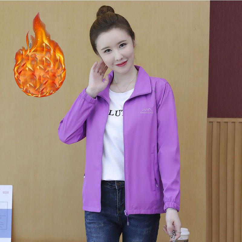 Autumn and Winter Short Jacket Women's Winter Plus Velvet Padded Jacket Outdoor Windbreaker Sports Top