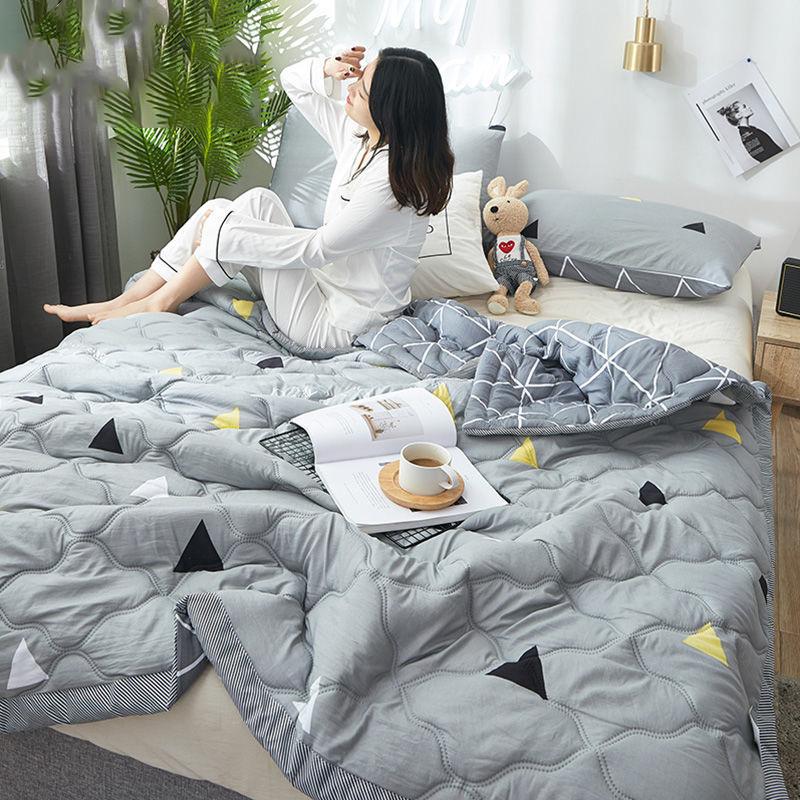 Summer Cool Quilt Double Air-conditioning Quilt Washed Cotton Quilt Student Single Summer Dormitory Spring and Autumn Quilt