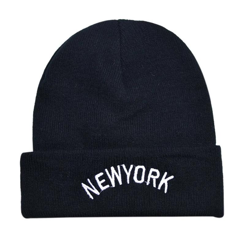 Skullies Beanies Men Devil Skull Embroidery Streetwear Hip Hop Hats Black Autumn Winter Warm Fashion Unisex Knitted Beanies Caps Brimless Skull Hat