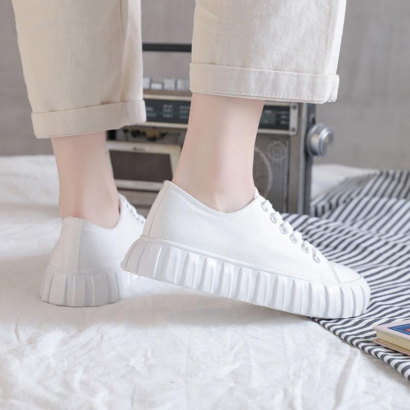 Korean Version of The Trend of All-match Canvas Shoes Women's Spring Casual Shoes Low-cut Student White Shoes