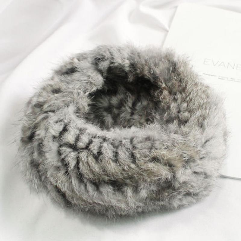 Women's Rabbit Fur Hat Autumn and Winter Korean Version Warmth Wide Side Cold-proof Thickened Headband Cap Fluffy Rabbit Fur Hat Warm Padded Top Cap