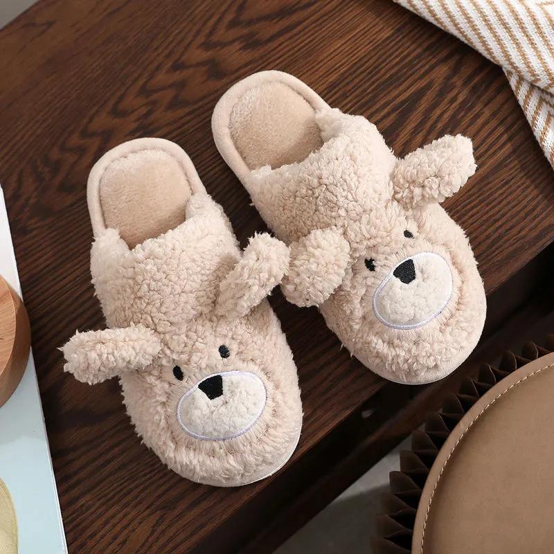 Winter Women Warm Indoor Slippers Ladies Fashion Cute Pink Pig Shoes Women's Soft Short Furry Plush Home Floor Slipper