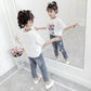 Children's Clothing Girls Summer Short-sleeved Jeans Two-piece Children's Korean Style Fashion Summer Loose Breathable Casual Suit