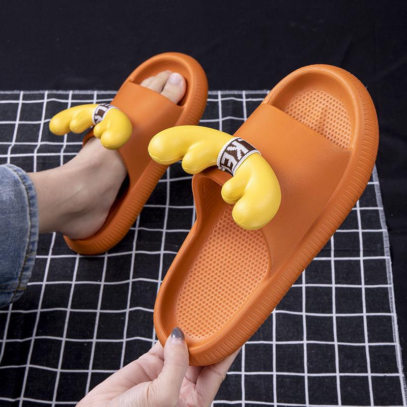 Fawn Sandals Slippers Female Summer Cute Cartoon Household Bathroom Home Slippers Thick bottom  comfortable