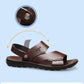 Sandals Men's Summer Dual-use Soft Bottom Breathable Slipper Casual Non-slip Leather Beach Shoes Men