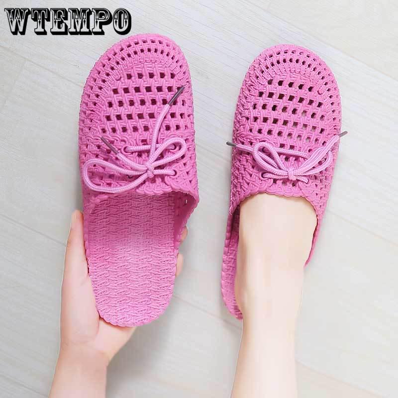 Slippers Female Summer Hollow Shoes Indoor and Outdoor Wear Bathroom Bath Beach Slippers