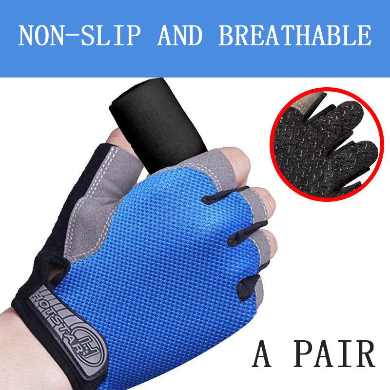 Fitness Sports Gloves Women's Spring and Summer Thin Riding Half-finger Gloves Men's Non-slip Equipment Fingerless Training Spinning Gloves