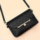 Black Check Leather Crossbody Multi-Layer Large Capacity Bag Women  Casual Portable