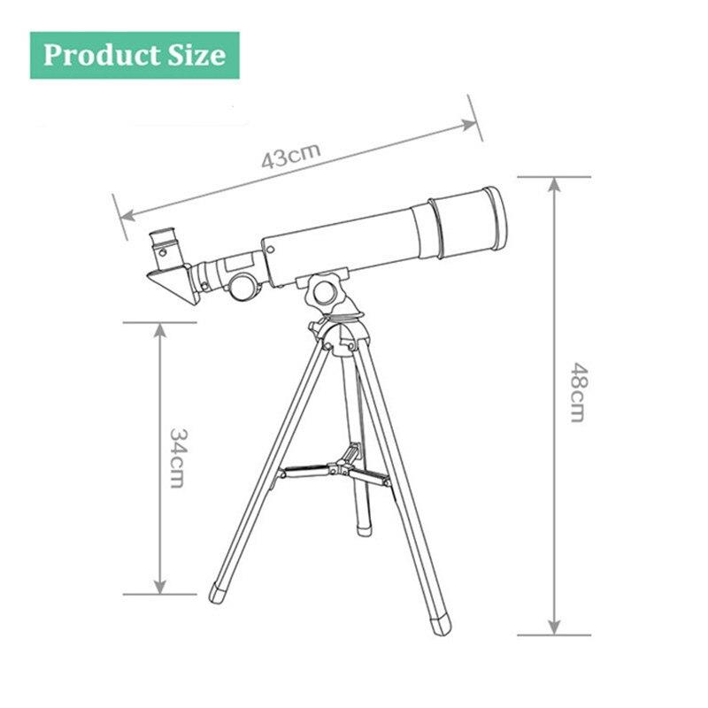 F36050M Astronomical Telescope with Portable Tripod Monocular Zoom Telescope Spotting Scope for Watching Moon Stars Bird