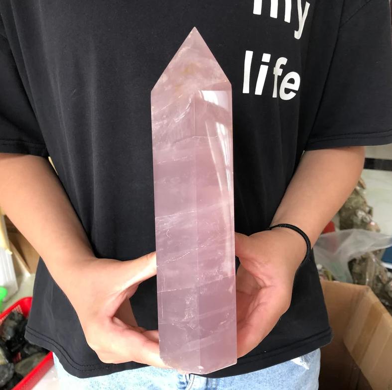 Rose Quartz Point Natural Rose Quartz Tower Rose Crystal Quartz Obelisk High Quality Healing Crystal