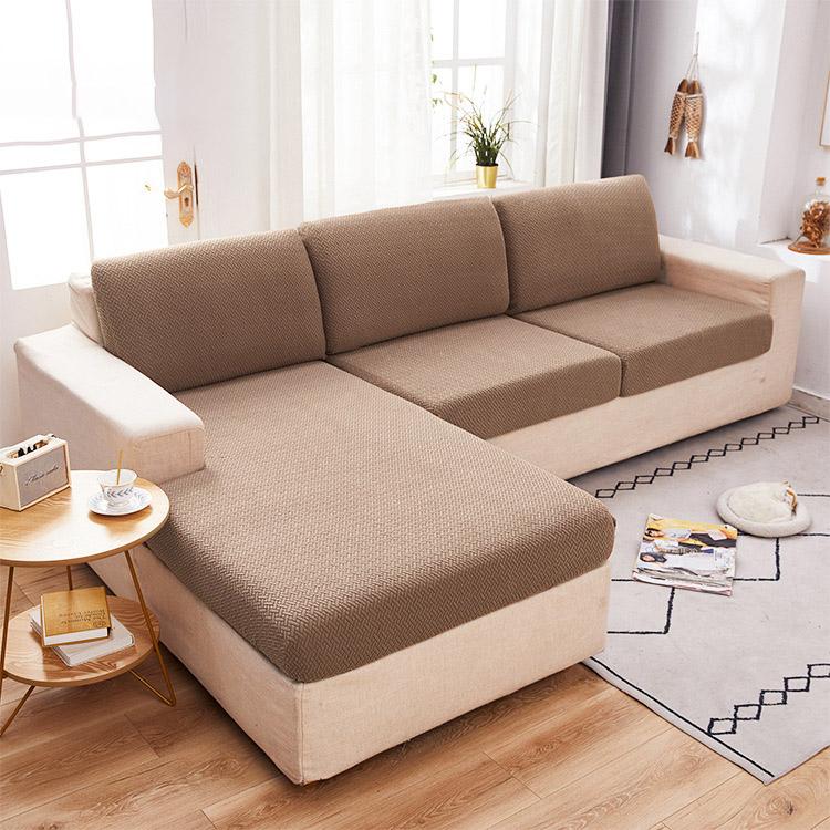 Plain Color Stretch Sofa Seat Cushion Cover Sofa Covers Living Room Removable Elastic Seat Chair Cover Furniture Protector