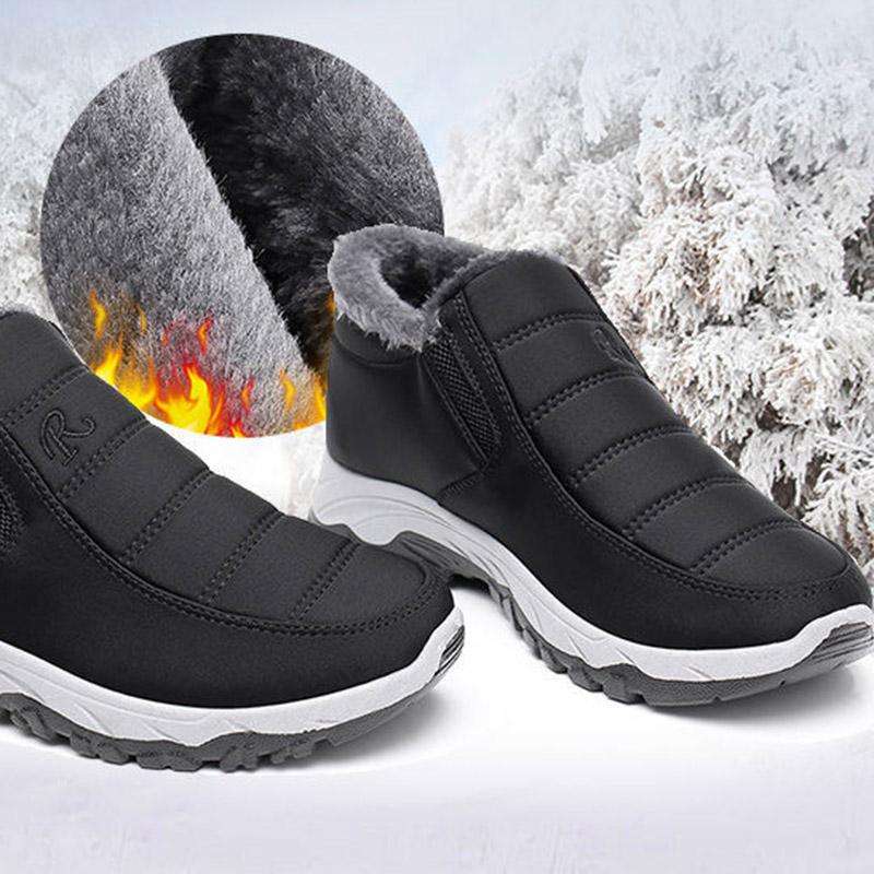 Winter Snow Cotton Shoes Men's Thickened and Velvet Warm Boots Old Beijing Parents Snow Boots