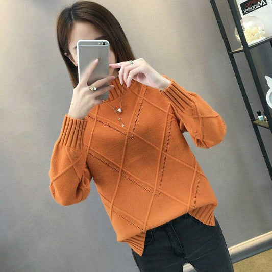 Knitting Sweater Women's Autumn and Winter Bottoming Shirt Warm Long Sleeve High Collar Sweater