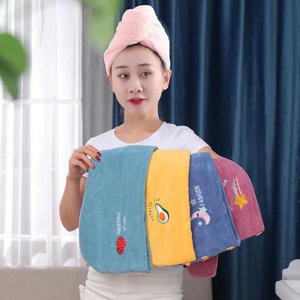 1pcs Women's Winter Dry Hair Cap Super Absorbent Shower Cap Hair Washing Quick Drying Embroidered Towel Female Thickened Hair Towel