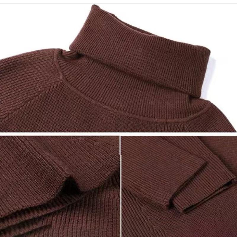 Autumn and Winter Sweater Women's Pullover Mid-length Over The Knee Fresh and Sweet Bottoming Shirt High-neck Knitted Dress