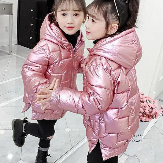 Winter Padded Warm Girls' Cotton-padded Clothes Winter  Children's Mid-length Padded Jackets Padded Padded Clothes Girls' Middle-aged Boys' Jackets