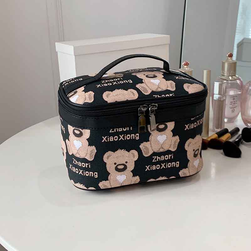 Cosmetic Bag Portable Go Out Carry-on Storage Bag Large Capacity Bear Pattern