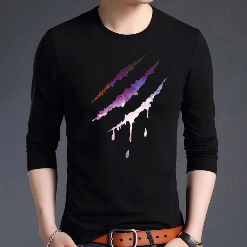 Autumn Long-sleeved T-shirt Round Neck Slim Fit Trend Printing Top Bottoming Shirt Suitable for Teenagers and Students