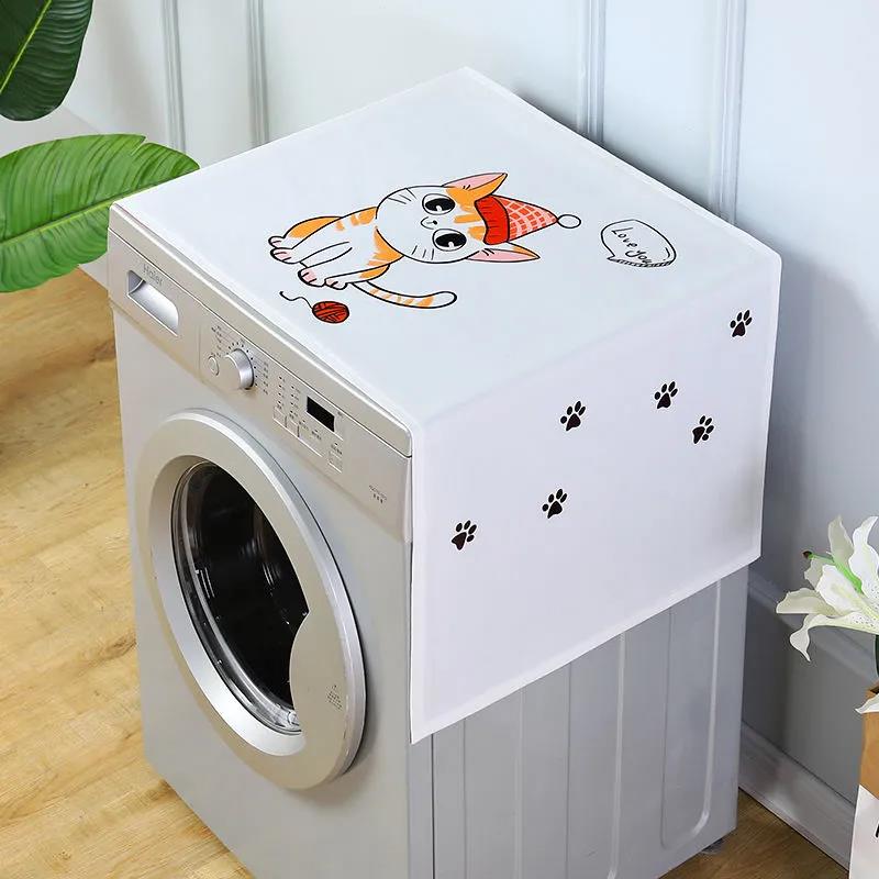 Washing Machine with Side Pocket Dust Cover Refrigerator Universal Cover Microwave Cover Dust Cover Flannelette Breathable Cover Towel Sundry Storage