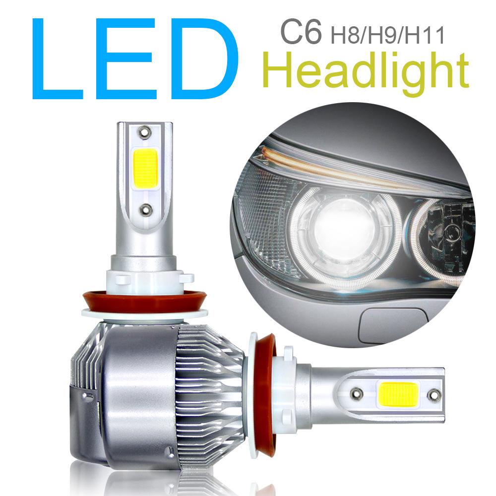 2pcs C6 10800LM 6000K 120W COB LED Car Headlight Kit Hi / Lo Light Bulbs