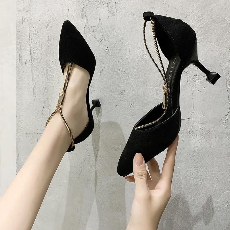 French Girl High Heels Spring All-match Sexy Hollow Stiletto Pointed Sandals