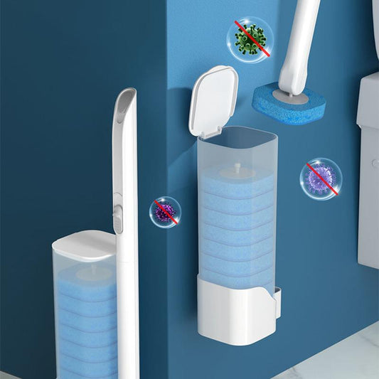 Disposable Toilet Brush Set To Clean No Dead Ends, Household Artifacts, Wall-mounted Replaceable Head Wash Toilet Brush