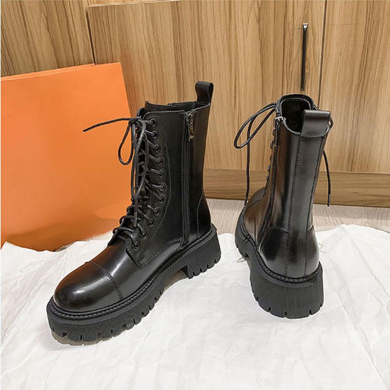 9 Holes Martin Boots Women's Autumn and Winter College Style British Style Thick-soled All-match Boots Were Thinner and Higher Middle-tube Boots