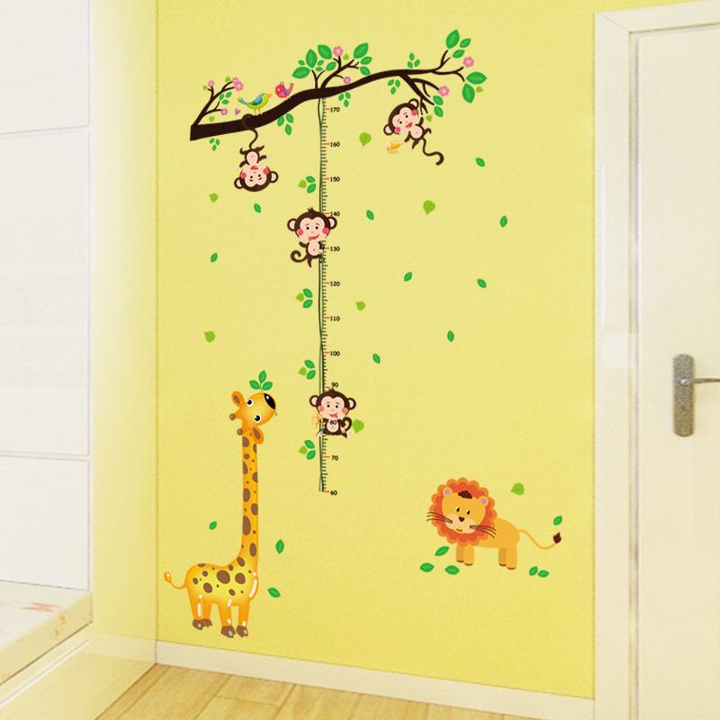 Animal Paradise Wallpaper Cartoon Height Sticker Children Room Kindergarten Wall Decoration Sticker