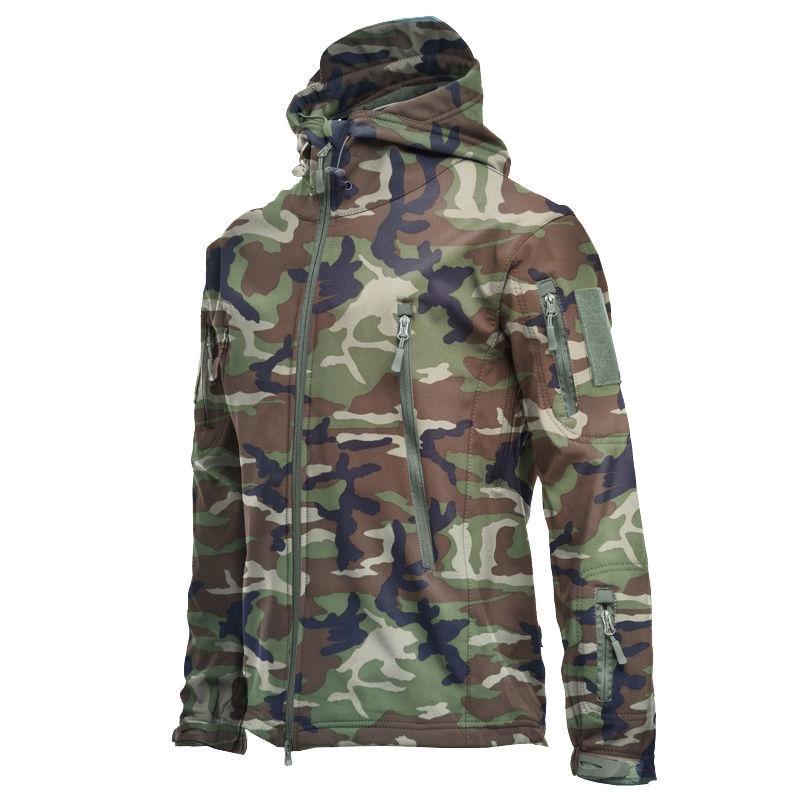 Autumn and Winter Fleece Jacket Outdoor Jackets Soft Shell Waterproof Warm Camouflage Mountaineering Suit