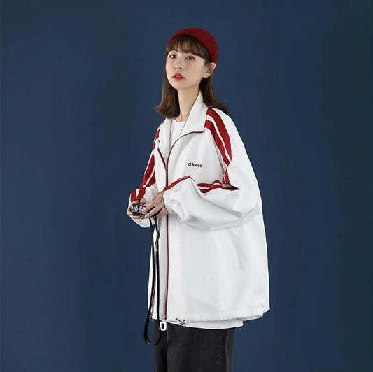 Spring Hooded Jacket Double-sided Coat Trend Parka Casual Loose Windbreaker for Young Women