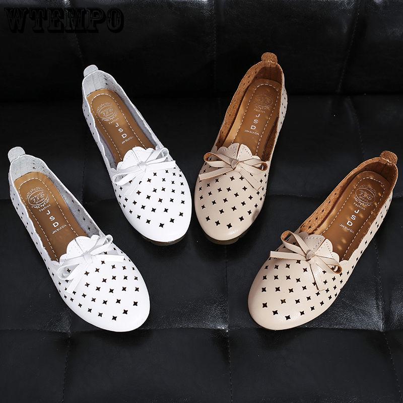 Summer Shoes Woman Flats Slip on Ballerina Casual Female Shoes Leather Loafers Women Shoes Sandals