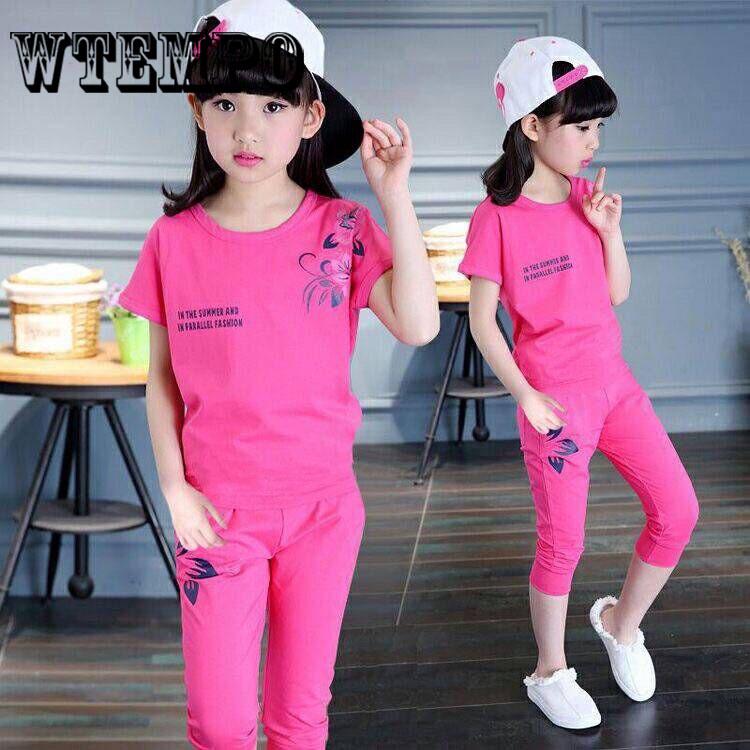 Brand T-shirt Pants 2pcs Kids Baby Girls Outfits Lolly T-shirt Tops+short Pants Clothing Sets