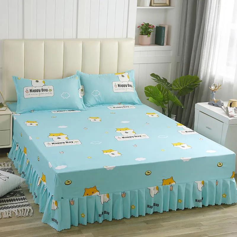 Twill Mattress Cover One-piece Double Bed Non-slip Bed Sheet Simmons Protective Cover Bed Cover Dust Cover