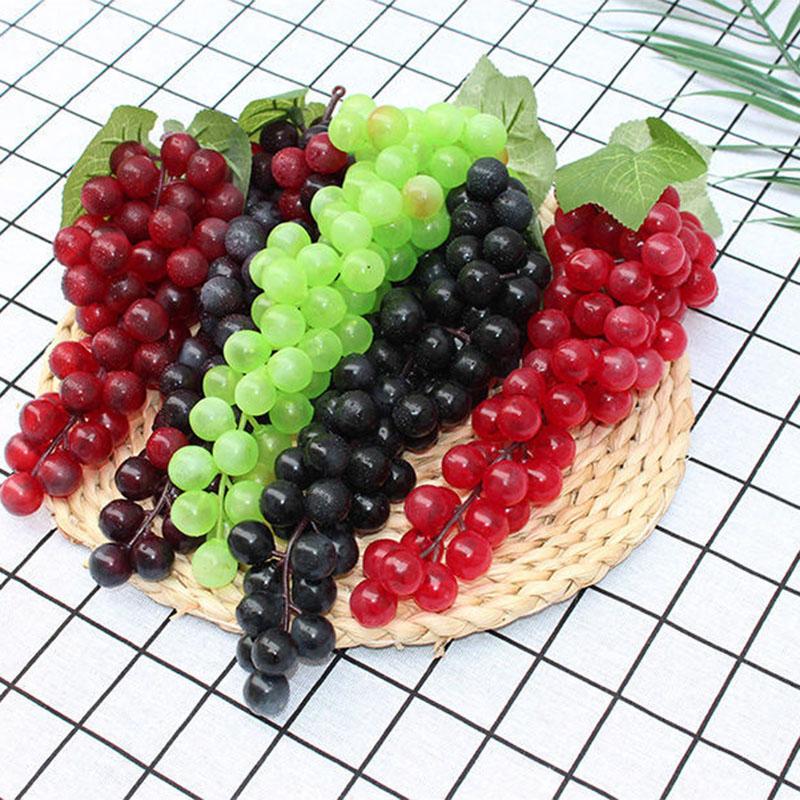 Simulation Fruit Grape Bunch High Imitation Raisin Pendant Ceiling Decoration Artificial Flower Rattan Vine Plastic Green Plant