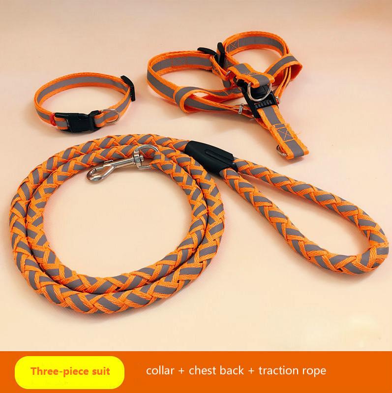 Reflective Dog Traction Rope Large, Medium and Small Dogs Dog Leash Rope Dog Walking Rope Collar Collar Chest Harness Puppy Supplies