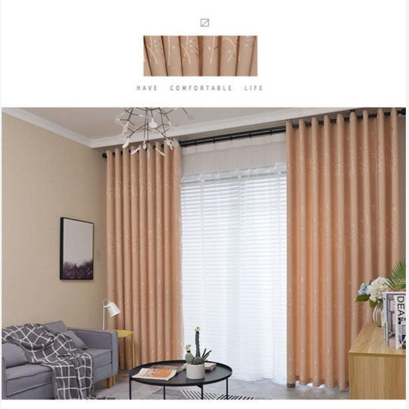 Thickened High Blackout Curtains Finished Living Room Shading Net Red Rental Room High-end Bedroom Curtains (150×270cm)