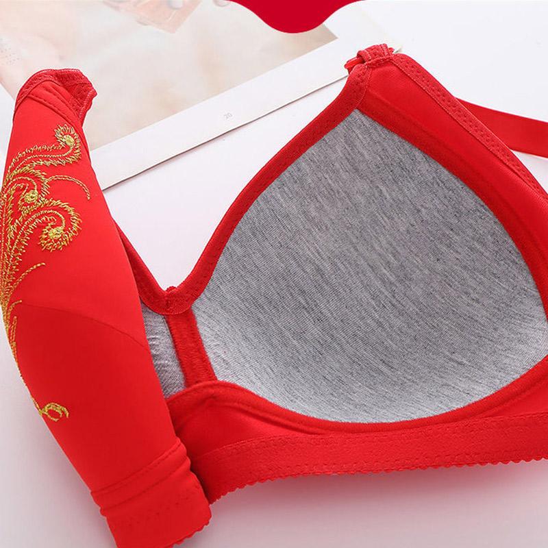 Women's Comfortable Thin Bra Large Size Underwear No Steel Ring Gathered Bra Breastfeeding and Anti-sagging Underwear