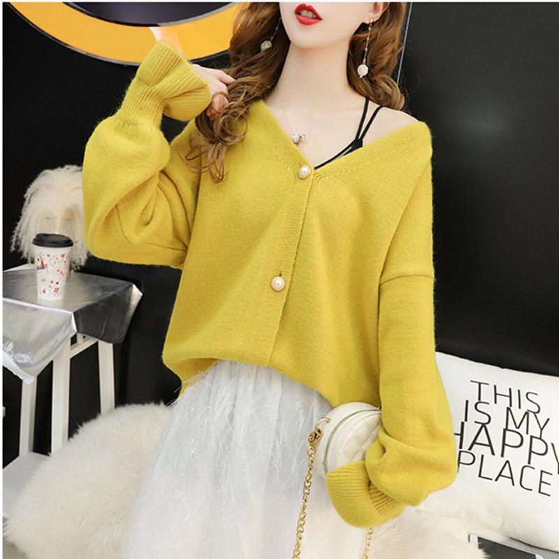 Women Oversized Knitted Sweater Batwing Sleeve Pullover Loose Outwear Tops