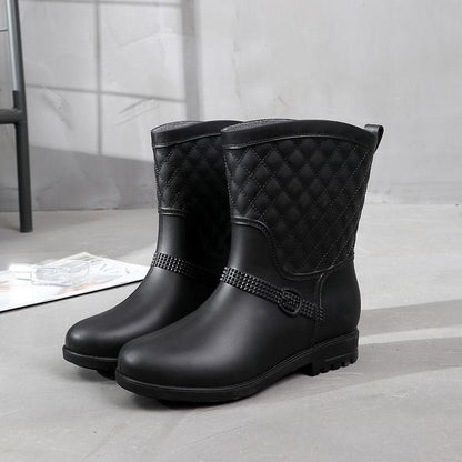 Rain Boots Rubber Shoes Women's Mid-tube Korean Version of Non-slip Waterproof Shoes Cute Waterproof Boots