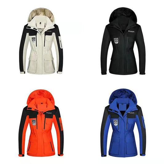 90Kg Can Wear Windproof, Waterproof and Warm Autumn and Winter Two-in-one Detachable Two-piece Outdoor Mountaineering and Skiing Female Jacket