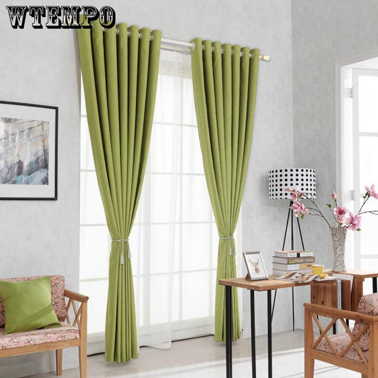 2pcs concise Windows Blackout Curtains with Mesh Yarn Window Drapes